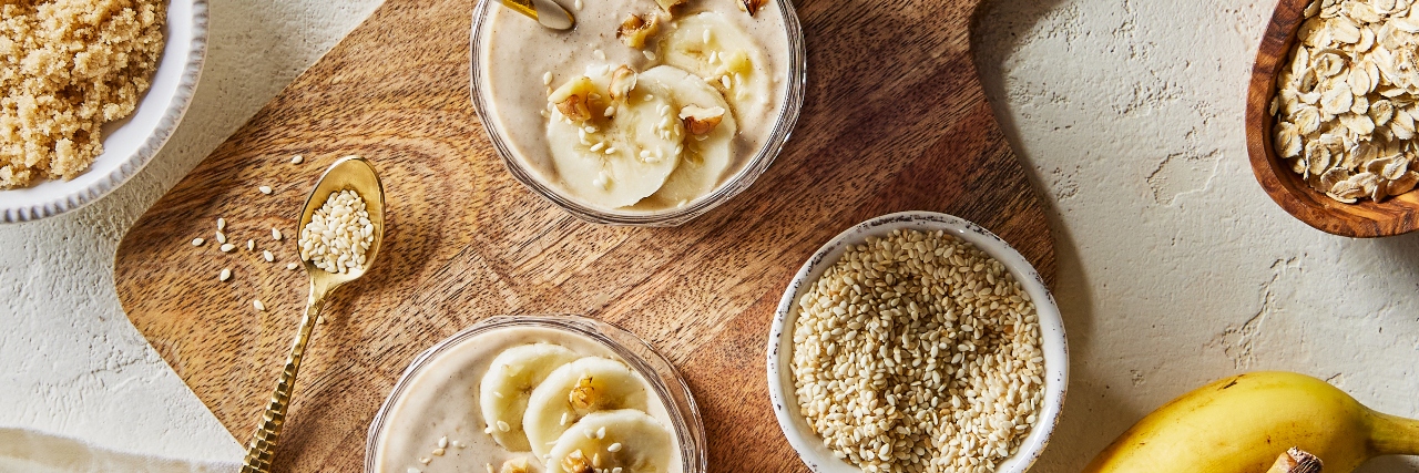 Banana Oat Tahini Smoothie