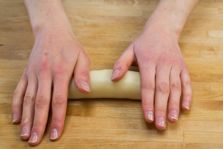 Roll out marzipan into a log