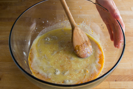 10. Add proofed yeast to sweet potato mixture