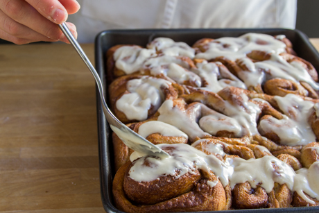 35. Glazing sweet potato cinnamon buns